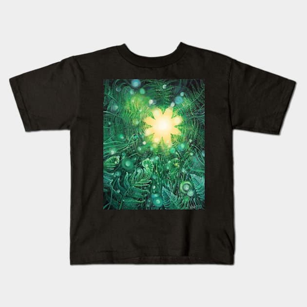 Soul of the Stone: Uvarovite. Fern Flower Kids T-Shirt by Lala Lotos